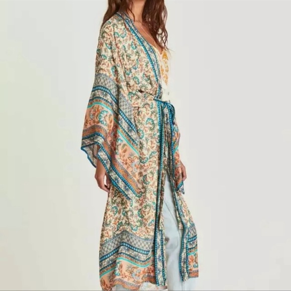 Heather Whispy Print Kimono - Picture 1 of 8